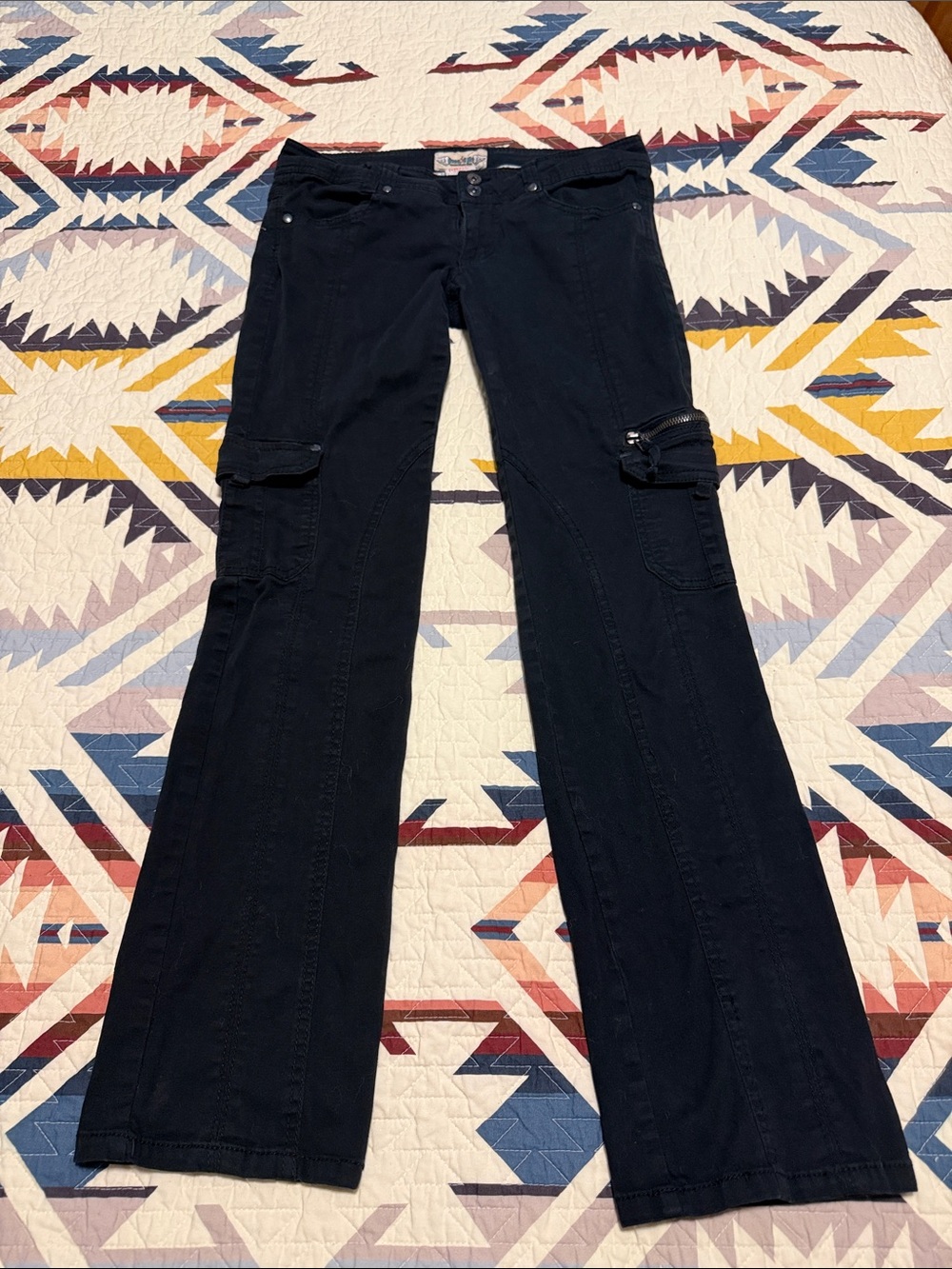 Freestyle Revolution Black Straight Leg Cargo Pants